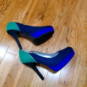 Ninewest Green & Blue 4' Heels